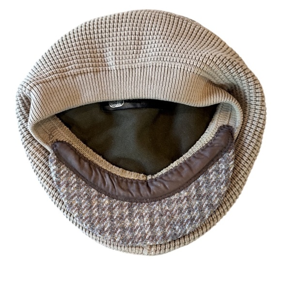 Vintage The Edinburgh Woolen Mill Pure Wool Brown Houdstooth Newsboy Cap Size OS - Picture 7 of 12
